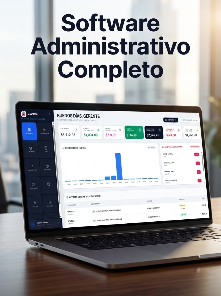 Pantalla de Software Administrativo